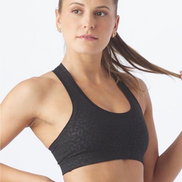 Glyder Other - NWT GLYDER XS BLACK EMBOSSED LEOPARD SPORTS BRA